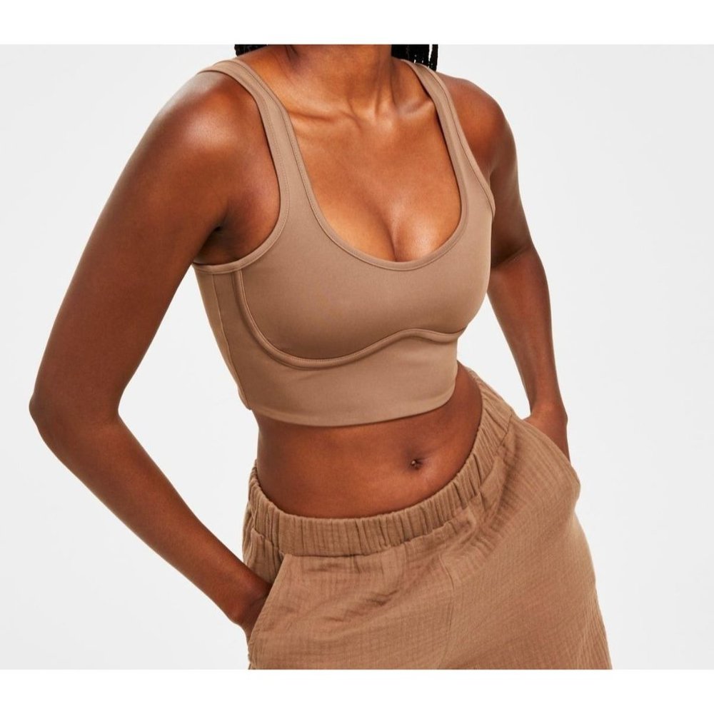 Jenni Style Corset Bra Crop Top Bralette Tan NEW Plus Size 2X